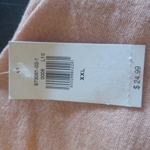 NWT Old Navy women's Henley. XXL Short sleeve. Peach color. Boxy loose fit - Picture 3 of 9